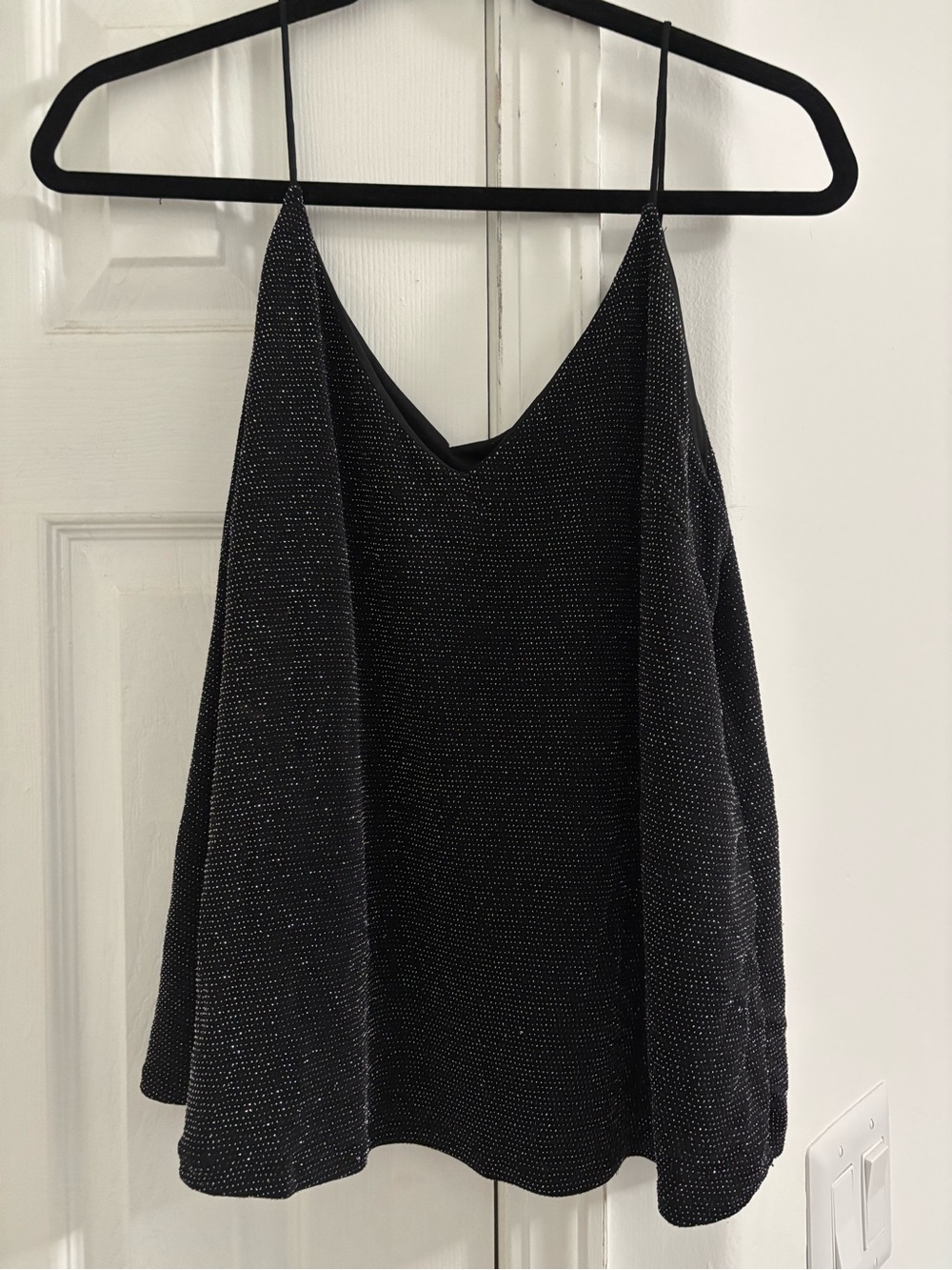 Black Sparkle Cami Tank Top